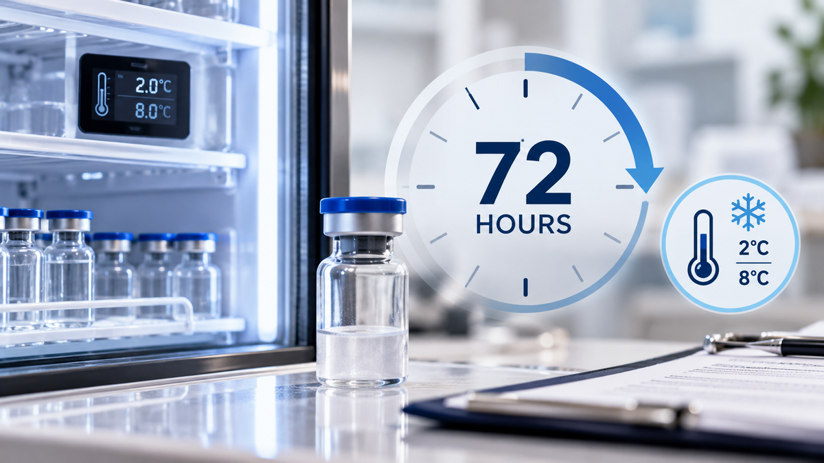 Botulinum toxin refrigerated storage and 72-hour handling illustration for UK aesthetic practitioners