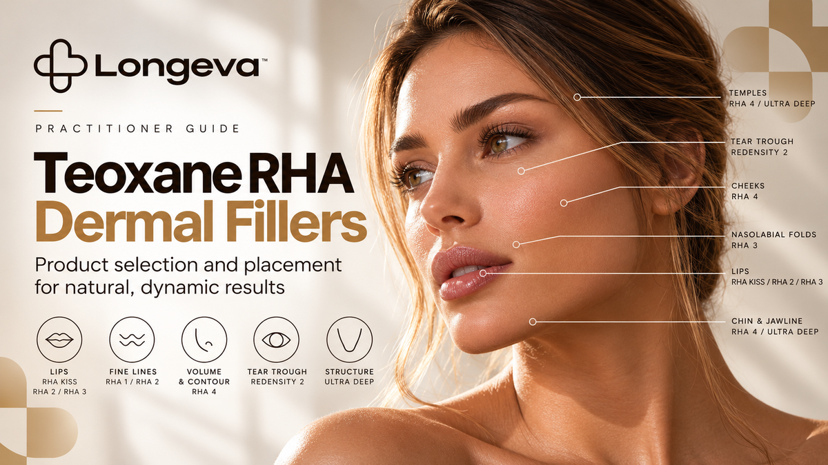 Teoxane RHA dermal filler practitioner guide to product selection and facial treatment areas | Longeva Pharma