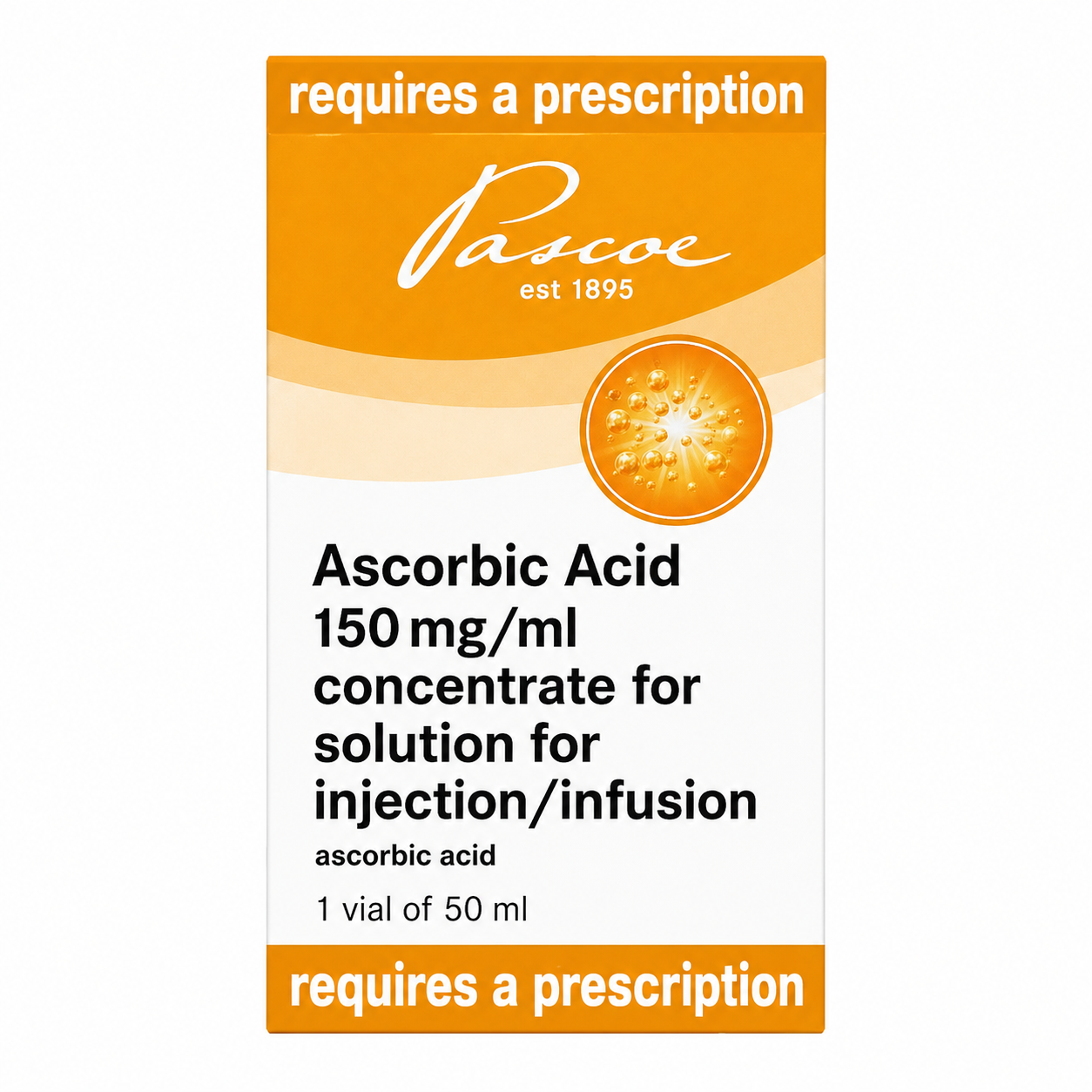 Ascorbic Acid (Vitamin C) 150mg/ml solution for injection- 50ml vial