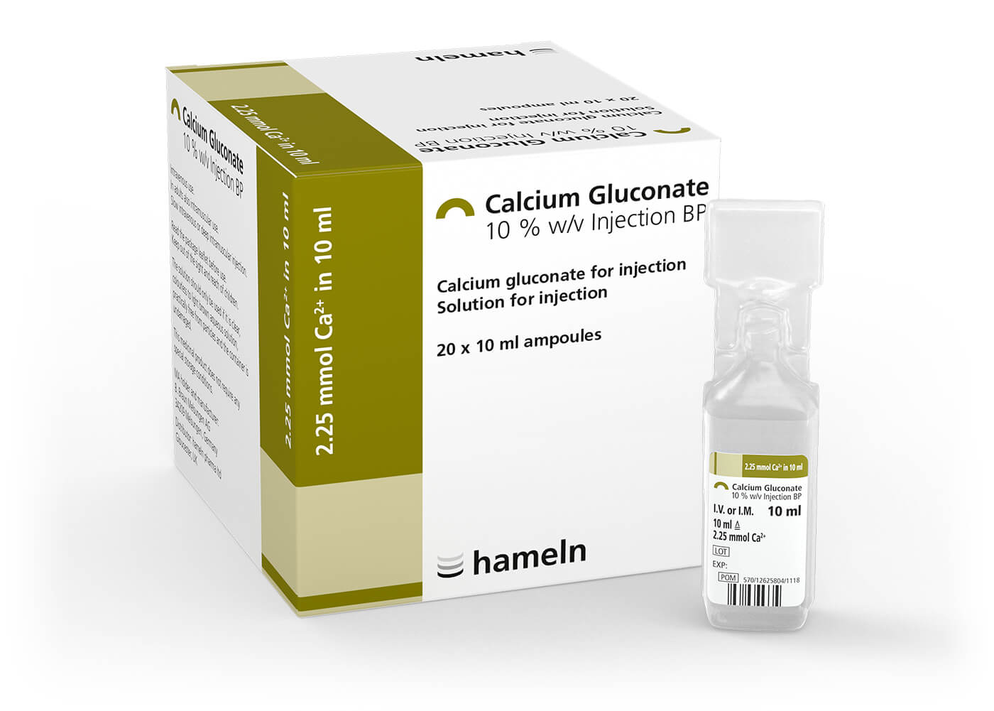Calcium Gluconate 10% solution for injection/infusion BP 10ml