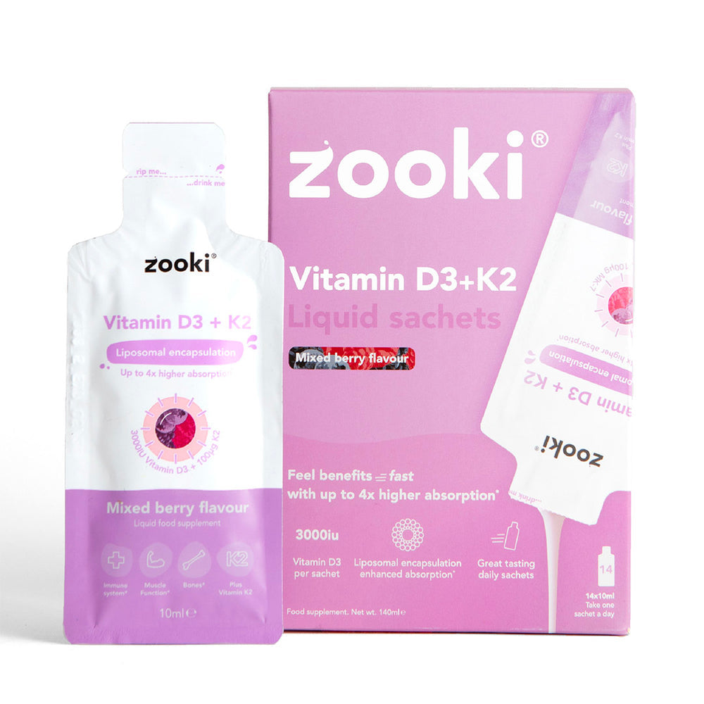 Vitamin D3+K2, Liposomal
Liquid Sachets

Mixed Berry - 14pk