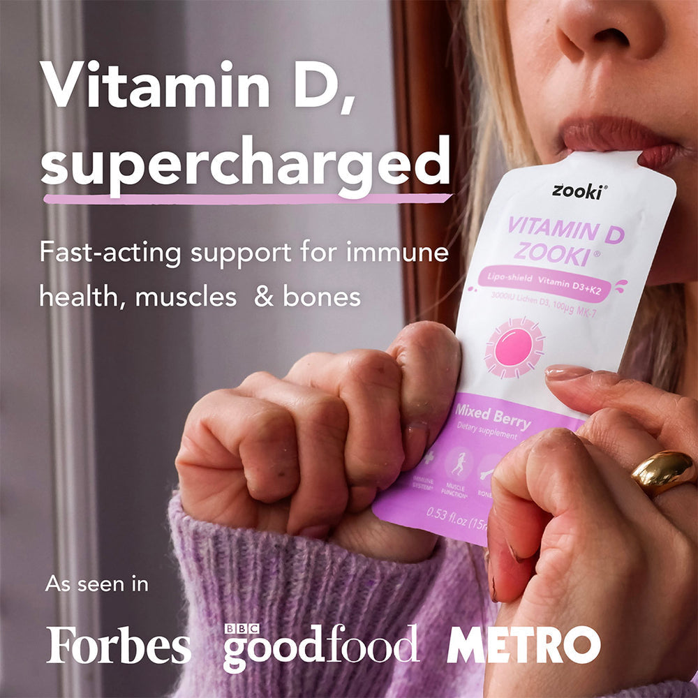 Vitamin D3+K2, Liposomal
Liquid Sachets

Mixed Berry - 14pk